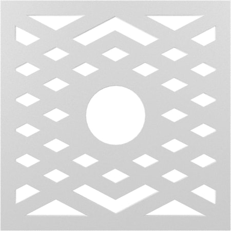 Ekena Millwork Chevron Architectural Grade PVC Pierced Ceiling Medallion, 40"OD x 10 3/8"ID x 1"P, Unfinished CMPP40CH